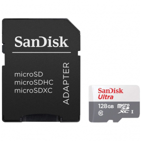 Sandisk ultra microsdxc 128gb classe 10 uhs-i + adaptador