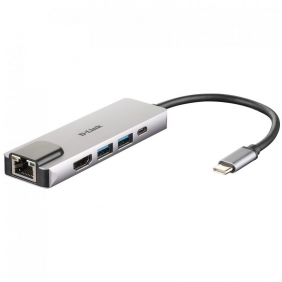 D-link dub-m520 hub 5 en 1 hdmi 4k/rj45/usb 3.0/usb-c