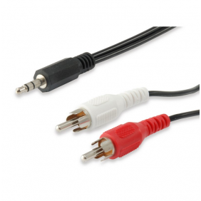 Equip cable audio mini jack 3.5mm macho a 2 rca macho 2.5m