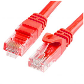 Equip cable de red utp cat 6 0,25m rojo