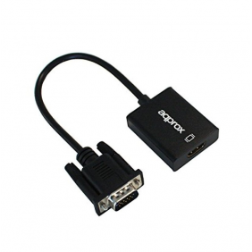 Approx appc25 adaptador vga a hdmi con audio negro