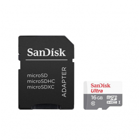 Sandisk ultra microsdhc 16gb uhs-i + adaptador sd