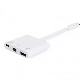 Equip adaptador usb-c a mini displayport / usb 3.0 / usb-c blanc