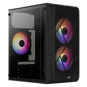 Aerocool cs107v2 frgb usb 3.0 con ventana negra