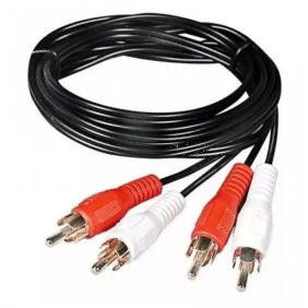 Equip cable audio 2x rca macho a 2x rca macho 2.5m negro