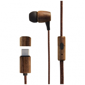 Energy sistem earphones eco auriculares con micrófono walnut wood