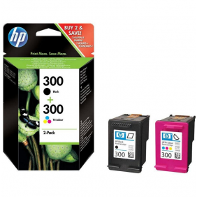 Hp 300 pack 2 cartutxos negra original negre + tricolor