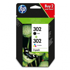 Hp 302 pack 2 cartuchos tinta original negro tricolor