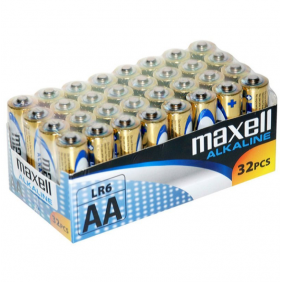 Maxell alkaline pack pilas aa lr6 32 unidades