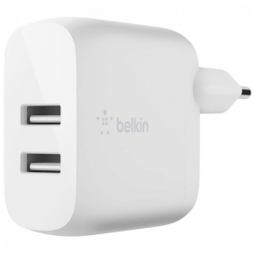 Belkin boost charge cargador de pared doble usb-a de 24 w blanco