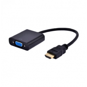 Cable hdmi a vga amb àudio negre