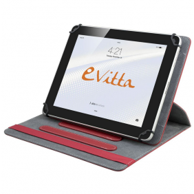 Evitta funda universal rotate 360 roja para tablets de 9.7" a 10.1"