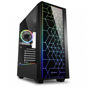 Sharkoon rgb lit 100 cristal templado usb 3.0 negra