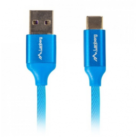 Lanberg cable premium usb-c a usb-a 2.0 qc 3.0 mascle/mascle 1.8m blau