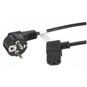 Lanberg cable de extensión acodado cee 7/7 a iec 320 c13 macho/hembra 1.8m vde negro