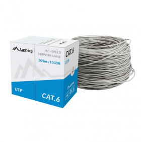 Lanberg bobina cable de red rj45 cat.6 utp rígido cca 305m gris