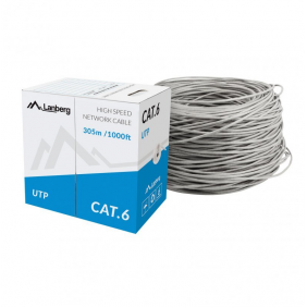 Lanberg bobina cable de xarxa rj45 cat.6 utp rígid cca 305m gris