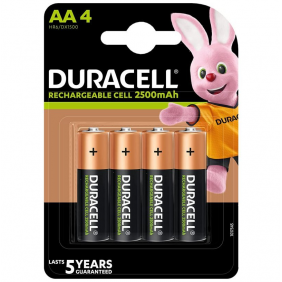 Duracell pack 4 piles recarregables 2500mah aa hr6