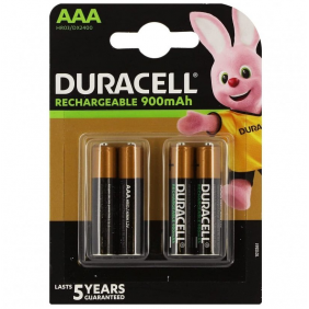 Duracell pack 4 piles recarregables 900mah aaa
