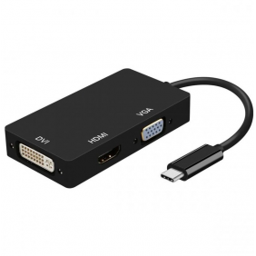 Aisens adaptador usb-c a dvi/hdmi/vga 15cm negre