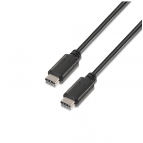 Aisens cable usb 2.0 3a tipo c macho/macho 0.5m negro