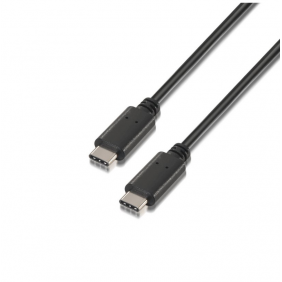 Aisens cable usb 2.0 3a tipus c mascle/mascle 0.5m negre