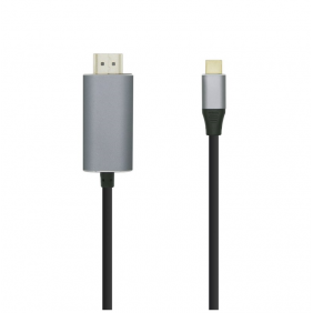 Aisens cable usb-c a hdmi macho/macho 0.8m plateado/negro