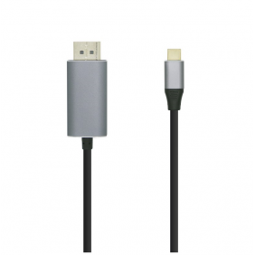 Aisens cable usb-c a displayport macho/macho 0.8m plateado/negro