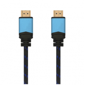 Aisens cable hdmi 2.0 premium 4k 60hz 18gbps mascle/mascle 0.5m negre/blau