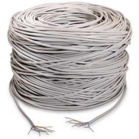 Aisens bobina cable de red rj45 cat.5e utp awg24 rígido 305m gris