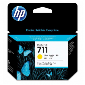 Hp 711 pack 3 cartuchos de tinta original amarillo