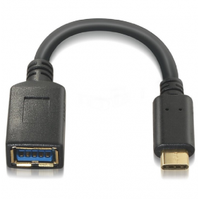 Nanocable cable usb 3.1 tipus c a usb tipus a mascle/femella negre 15cm