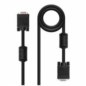 Nanocable cable svga amb ferrita hpdb15 mascle/mascle 15m negre