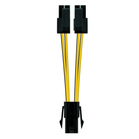 Nanocable cable duplicador d'alimentació cpu 4 pins femella a 4+4 pins mascle 15cm