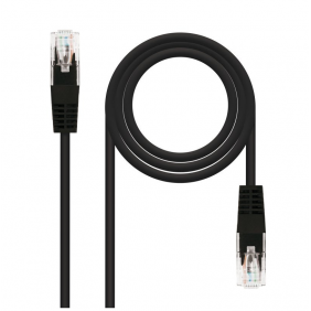 Nanocable cable de xarxa rj-45 utp awg24 cat. 5e 50cm negre