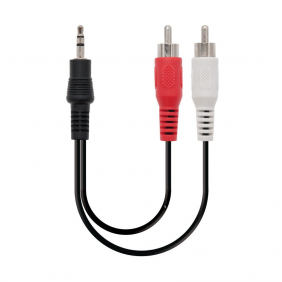 Nanocable cable estèreo jack 3.5mm mascle a rca mascle 5m negre