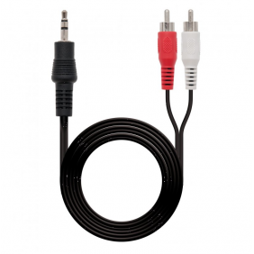 Nanocable cable estereo jack 3.5mm a 2xrca macho/macho 10m negro