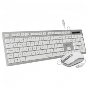 Subblim ergo combo teclado + ratón usb plata/blanco