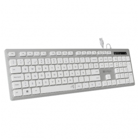 Subblim ergo silent flat teclado usb blanco/plata