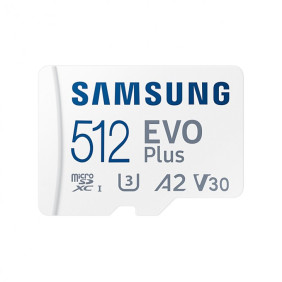 Samsung evo plus microsdxc 512gb uhs-i u3 v30 clase 10 con adaptador