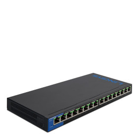 Linksys conmutador poe gigabit de escritorio con 16 puertos (lgs116p)