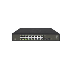 Levelone ges-2118 switch gestionado l2 gigabit ethernet (10/100/1000) negro