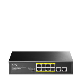 Cudy fs1010pg switch fast ethernet (10/100) energía sobre ethernet (poe) negro