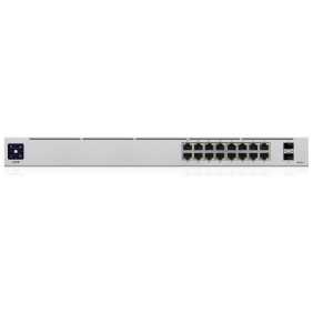 Ubiquiti unifi 16-port poe gestionado l2/l3 gigabit ethernet (10/100/1000) energía sobre ethernet (poe) 1u plata