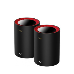 Cudy m3000 2-pack doble banda (2,4 ghz / 5 ghz) wi-fi 6 (802.11ax) negro, rojo 1 interno