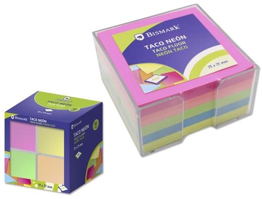 Bismark Taco De Notas 400H 75X75 Con Caja Colores Neón