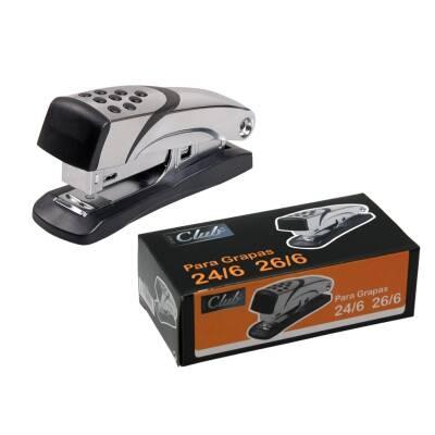 Office Club Grapadora Metálica Nº4 Para 20 Hojas Negro