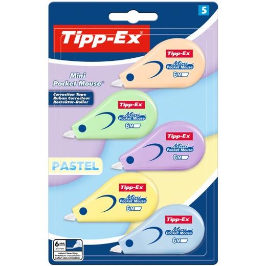 Tipp-Ex Corrector Mini Pocket Mouse Pastel C/Surtidos Blíster 5 Ud