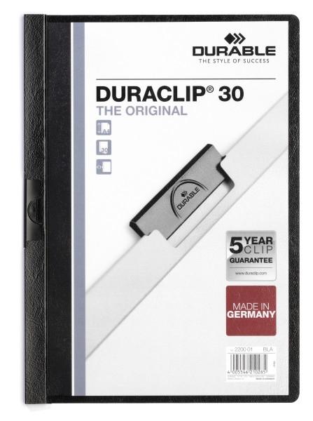 Durable Carpeta Dossier Pinza Duraclip 30 Negro A4 -25U-