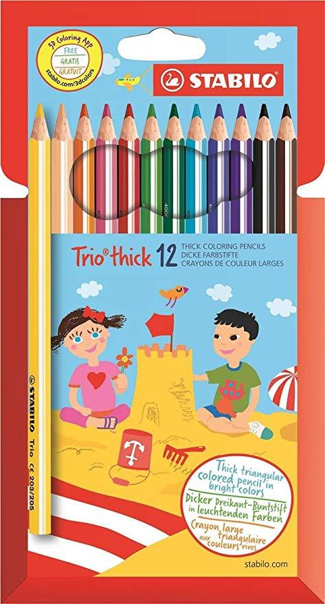 Stabilo Lápices De Colores Trio Thick C/Surtidos Estuche 12 Ud